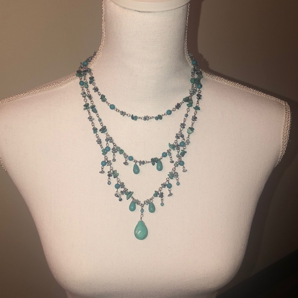 Multi strand turquoise necklace
